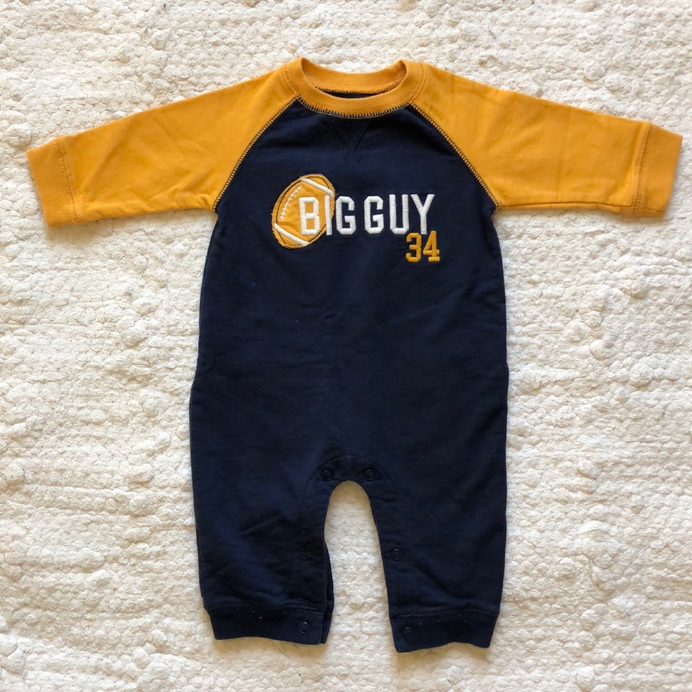 Carters Big Guy football onesie size 6 month